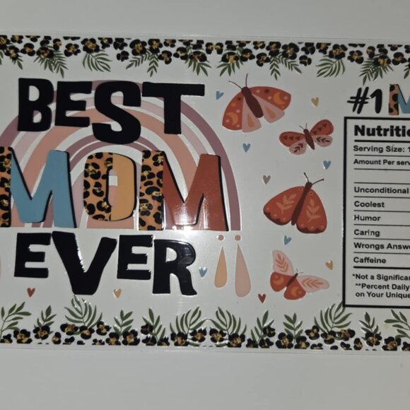 Jelly Glass Mug 17oz Beautiful Mama Butterflies with plastic straw NIB - Picture 8 of 9